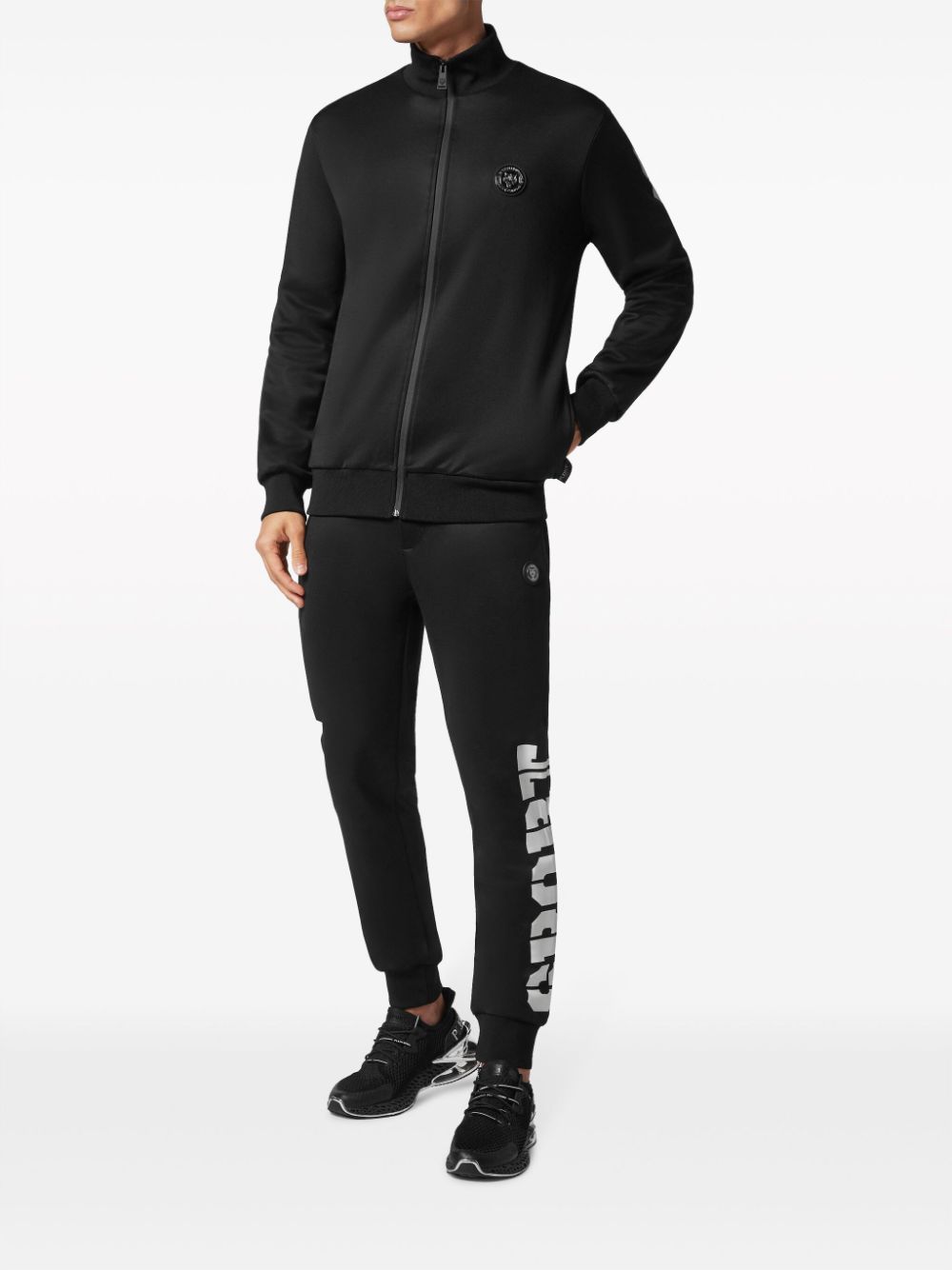 Plein Sport logo-print cotton tracksuit - Zwart