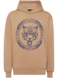 Plein Sport Tiger logo-print hoodie - Brown