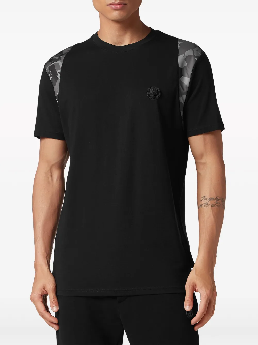 Plein Sport T-shirt met logopatch Zwart