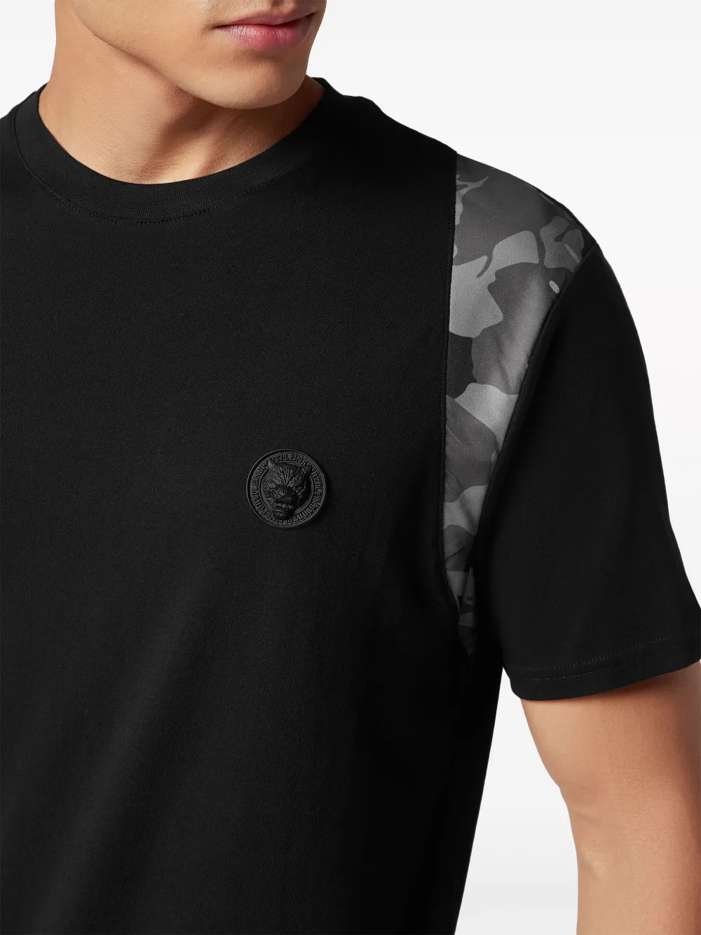 Plein Sport T-shirt met logopatch Zwart