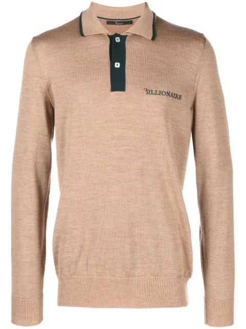 Billionaire playera tipo polo con logo bordado