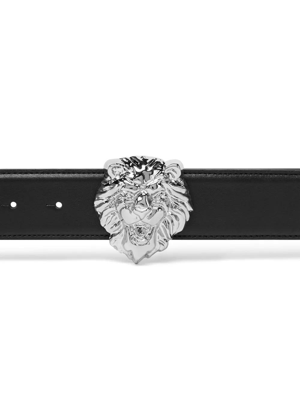 Shop Billionaire Lion Head-buckle Leather Belt In Black