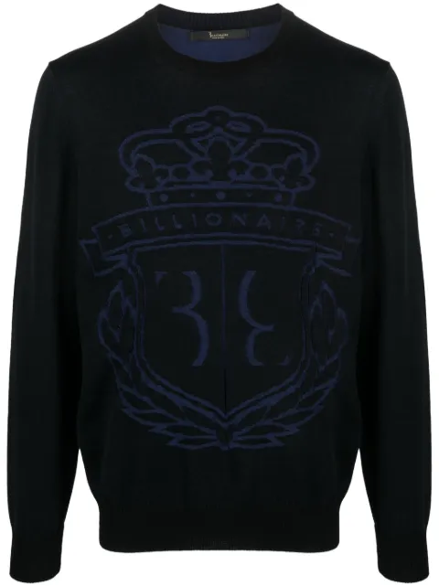 Billionaire logo-print wool pullover