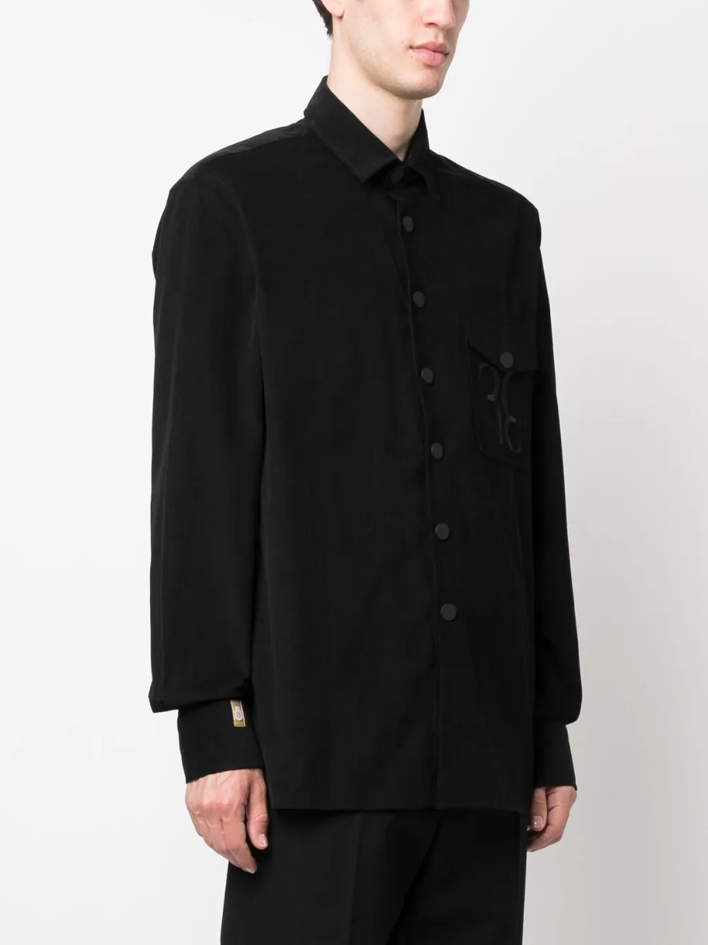 Monogram-Embroidered Cotton-Corduroy Shirt