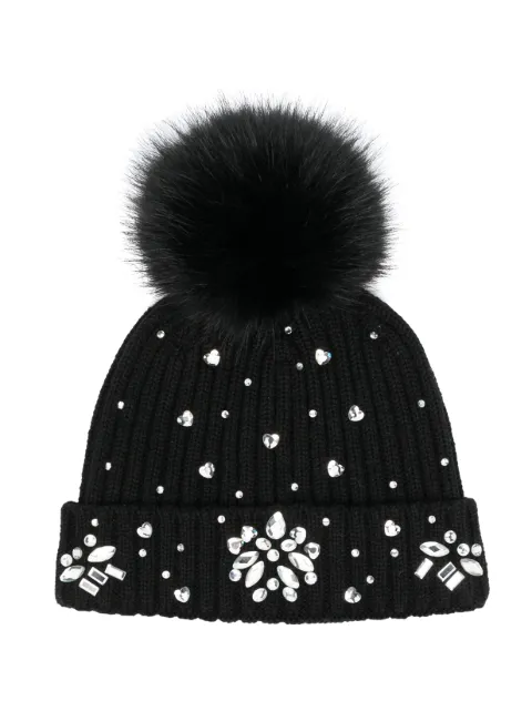 Monnalisa crystal-embellished ribbed beanie