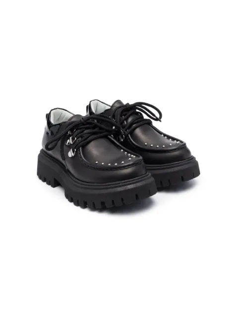Monnalisa stud-embellished leather loafers
