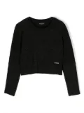 Monnalisa long-sleeve crew-neck sweatshirt - Black
