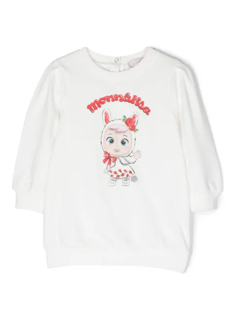 Monnalisa logo-print long-sleeve dress