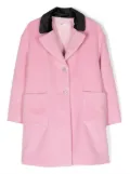 Monnalisa crystal-embellished single-breasted coat - Pink