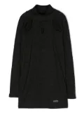 Monnalisa cut-out sparkle long-sleeve tunic - Black