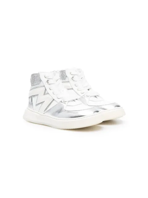 Monnalisa metallic logo-patch sneakers