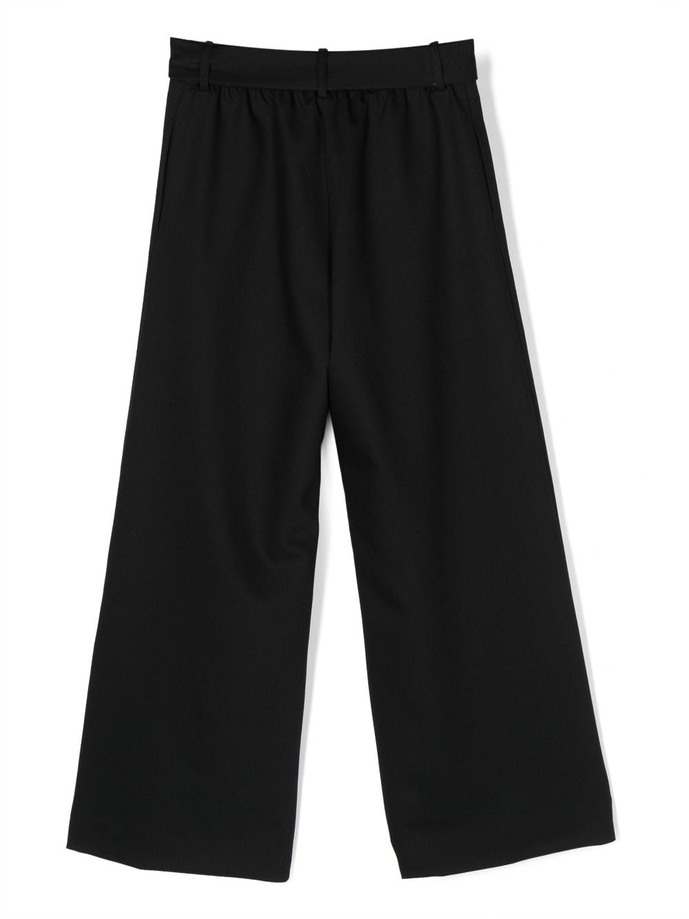 Shop Monnalisa Tie-fastening Wide-leg Trousers In Black