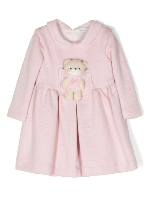 Monnalisa teddy bear-detail flared dress