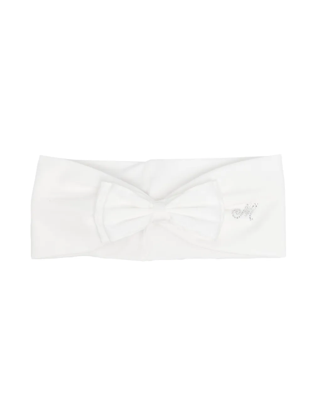 Monnalisa Babies' Logo-embellishment Bow Headband In White