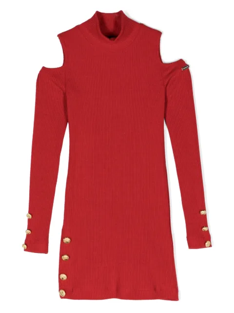 Monnalisa long-sleeve ribbed-knit dress