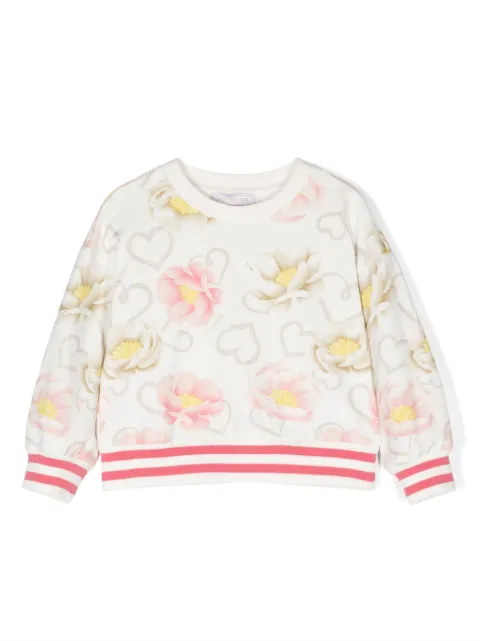 Monnalisa floral-print cotton sweatshirt