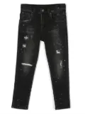 Monnalisa logo-patch distressed jeans - Grey