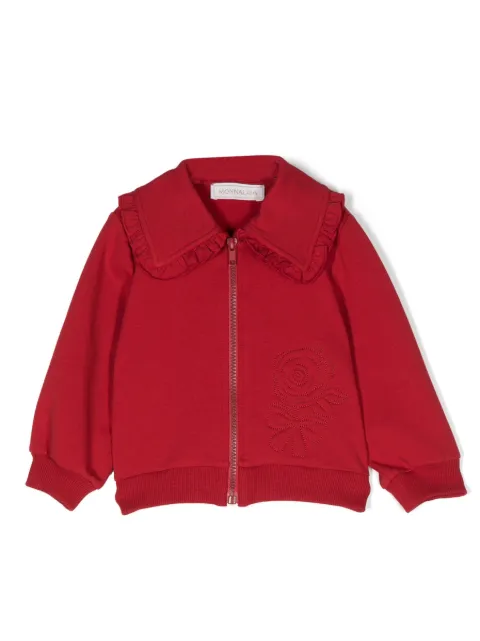 Monnalisa tonal-stitching zip-up cardigan 