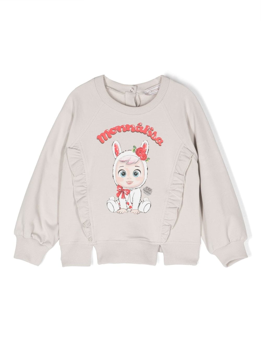 Monnalisa Babies' Logo-print Crew-neck Sweatshirt In Grey