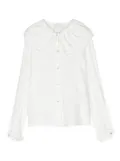 Monnalisa heart-charm bib-collar shirt - White