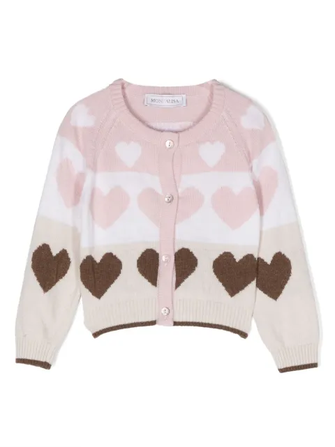 Monnalisa cárdigan con corazones estampados