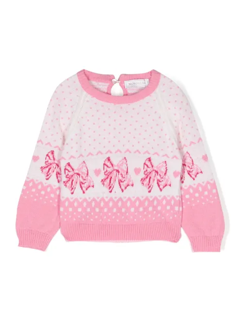 Monnalisa graphic-print wool jumper