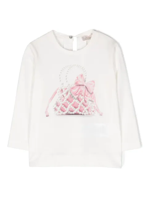 Monnalisa handbag-print cotton T-shirt
