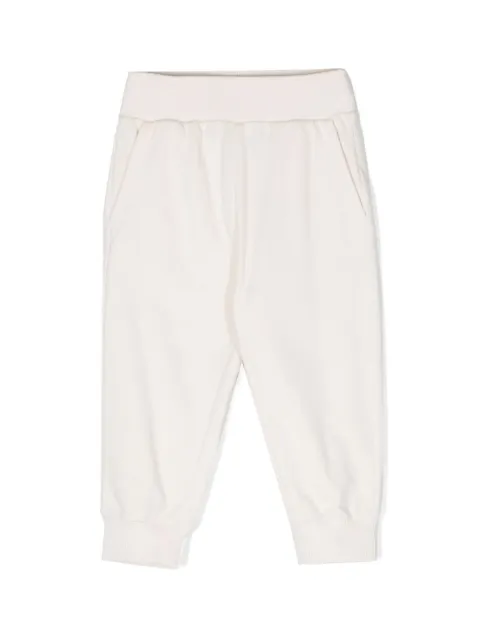 Monnalisa heart-patch cotton track pants