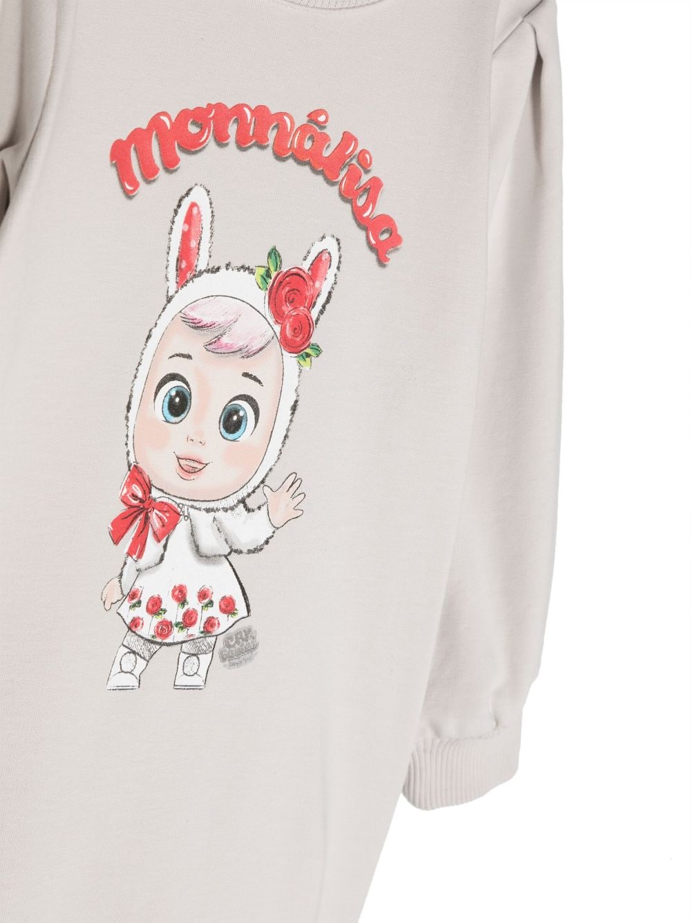 Shop Monnalisa Logo-print Cotton Sweatshirt In Neutrals