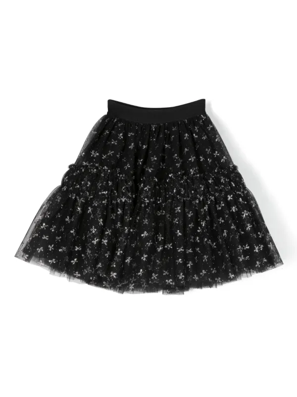 Black sequin bow skirt best sale