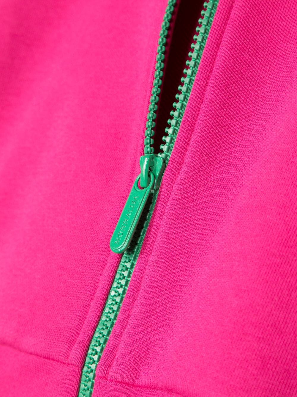 Shop Monnalisa Graphic-print Zip-up Cardigan In Pink