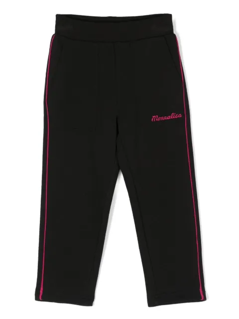 Monnalisa embroidered-logo cotton-blend trousers
