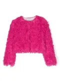 Monnalisa textured-finish crewneck jacket - Pink