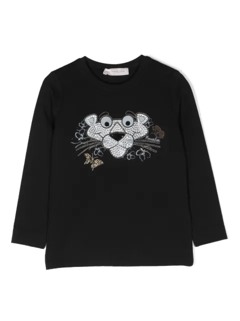 Monnalisa Pink-Panther long-sleeve T-shirt 