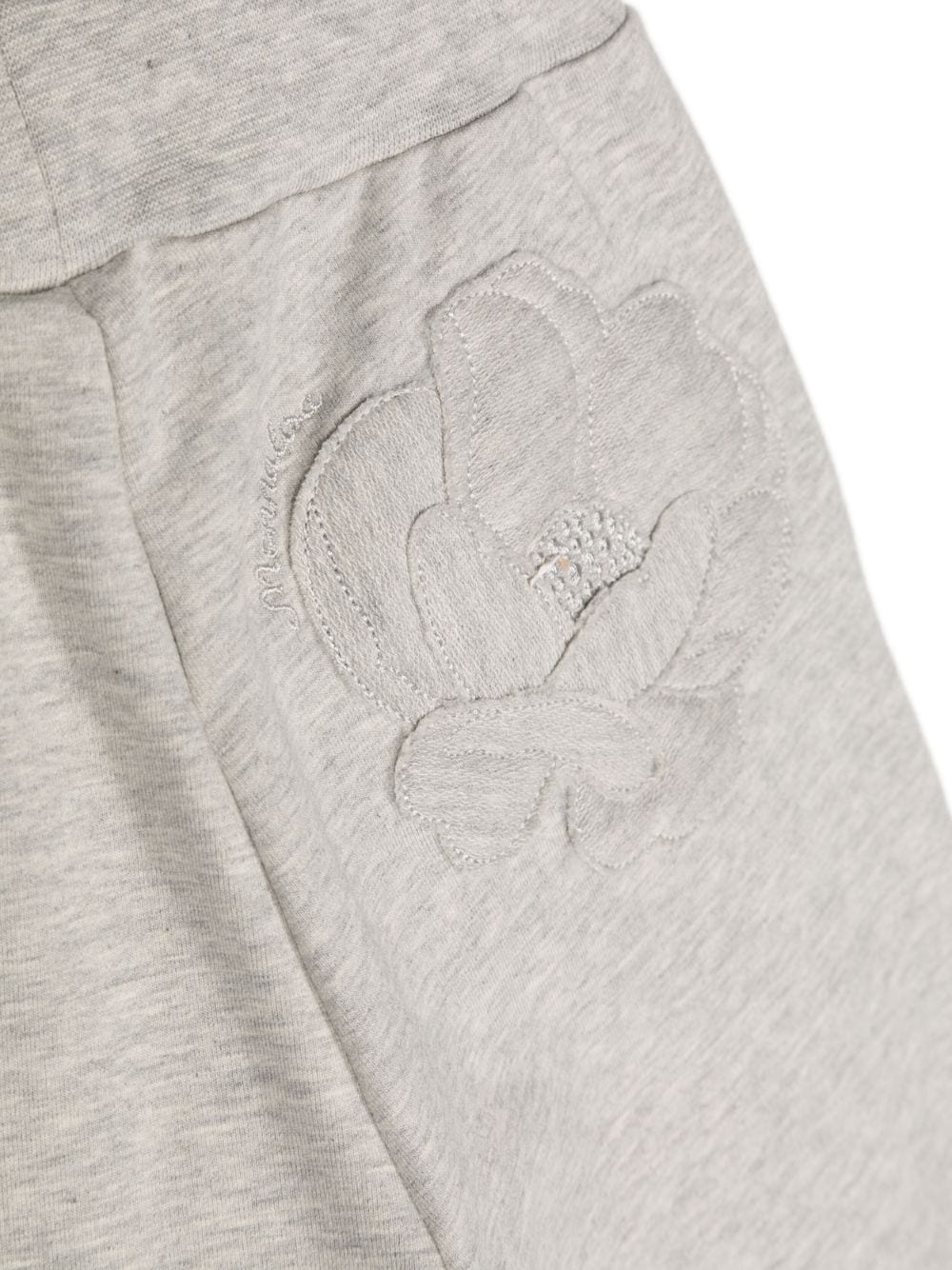 Shop Monnalisa Floral-appliqué Track Pants In Grey
