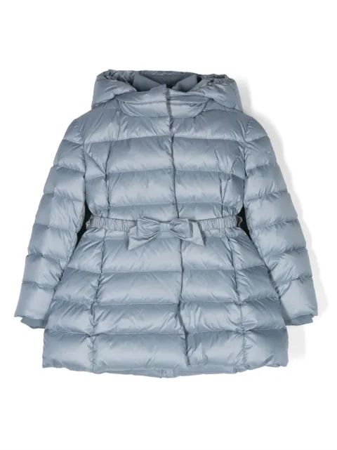Monnalisa logo-embroidered hooded coat