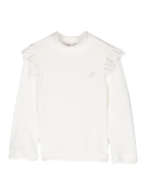 Monnalisa playera manga larga con aplique del logo
