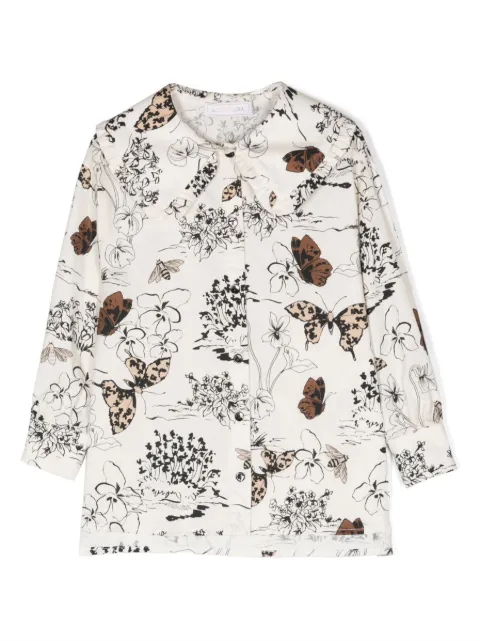 Monnalisa blusa manga larga con estampado floral