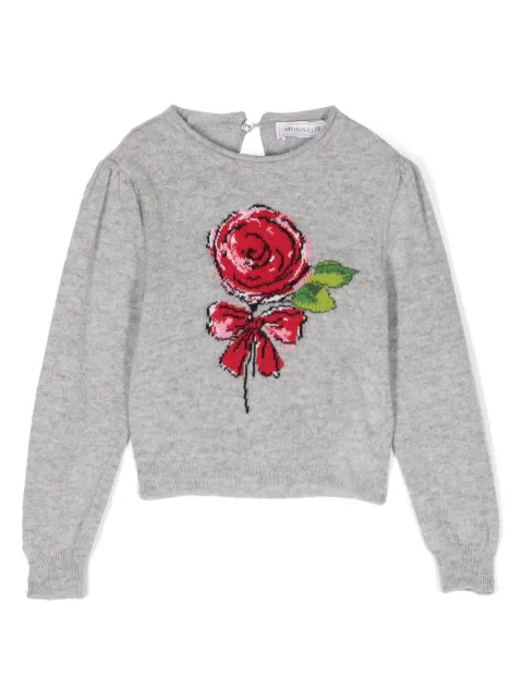 Monnalisa graphic-print wool jumper
