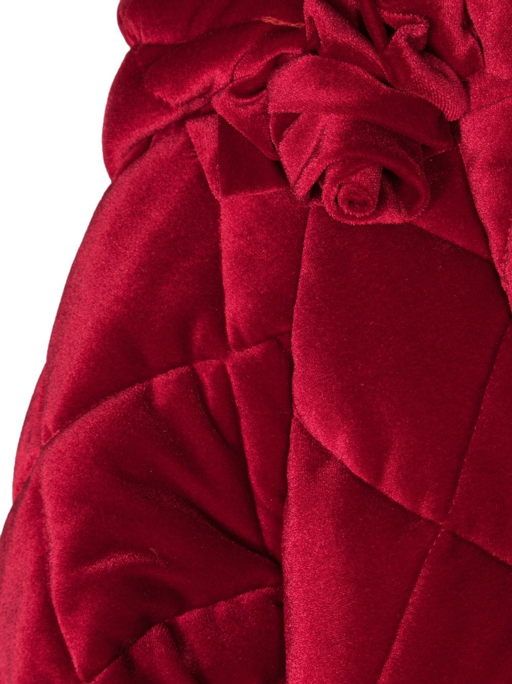 Shop Monnalisa Quilted Hooded Coat In Red