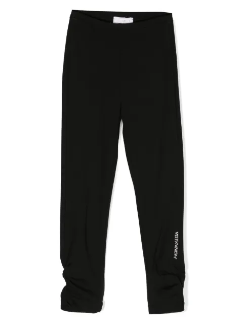 Monnalisa  gathered-detail crystal-embellished leggings 