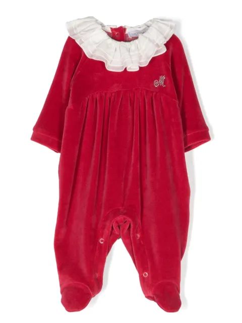 Monnalisa ruffled-collar velvet body