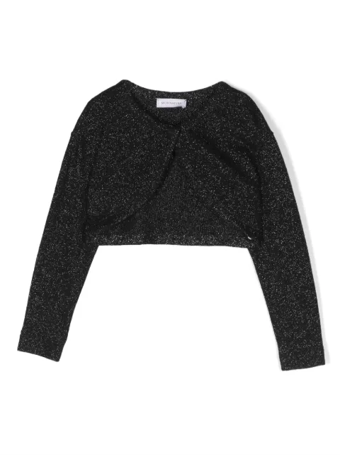 Monnalisa intarsia-knit cropped cardigan 