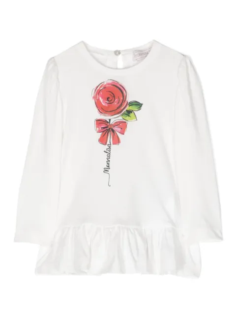 Monnalisa playera con rosa estampada