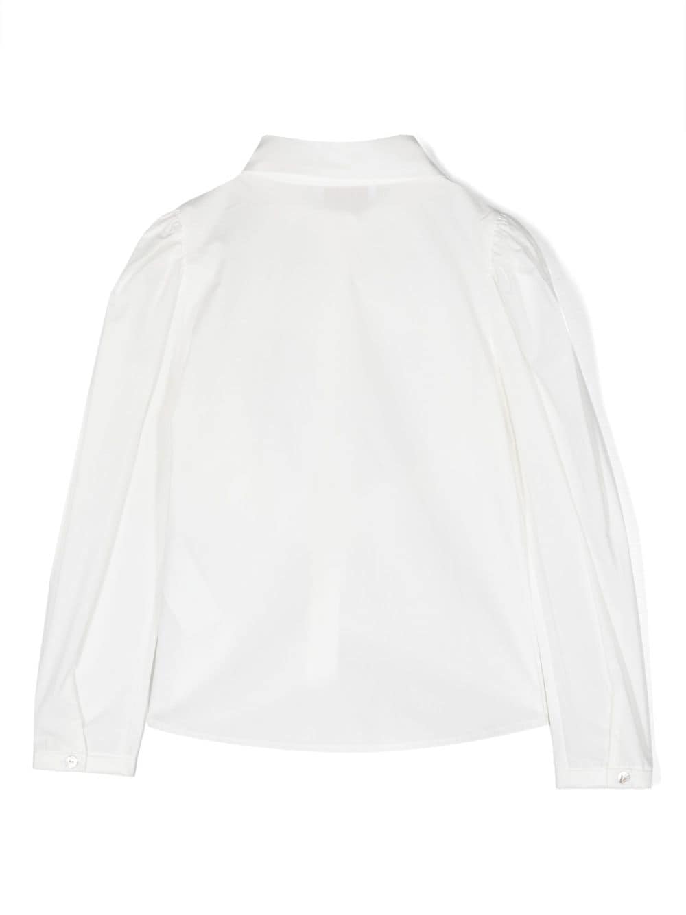 Shop Monnalisa Ruffled-detailing Long-sleeve Shirt In White