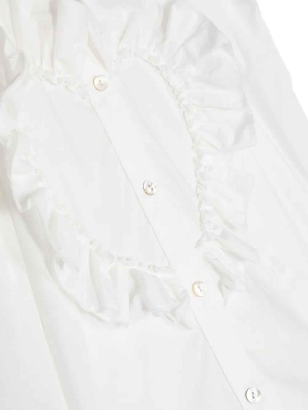 Shop Monnalisa Ruffled-detailing Long-sleeve Shirt In White