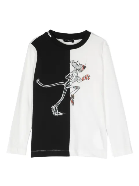 Monnalisa playera manga larga con estampado gráfico