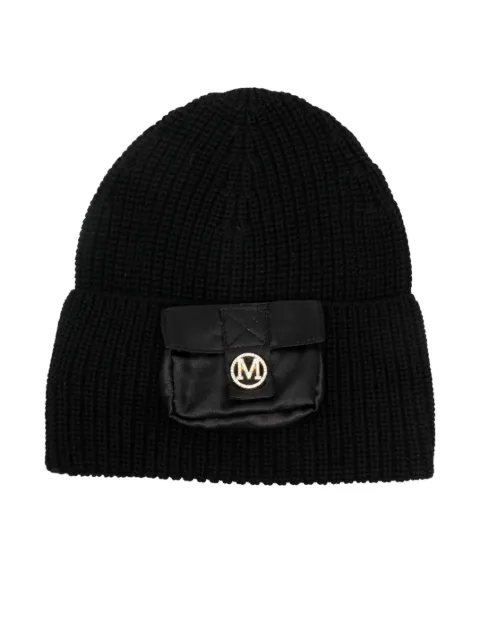 Monnalisa pouch-embellished ribbed beanie hat
