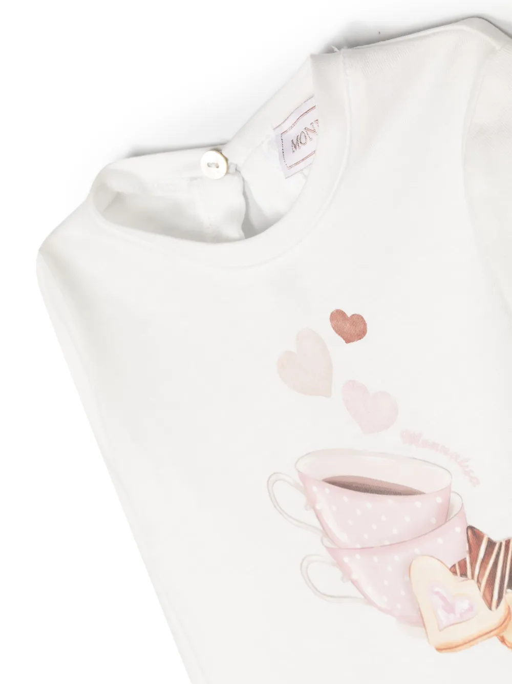 Monnalisa Graphic-print Cotton Blouse In White