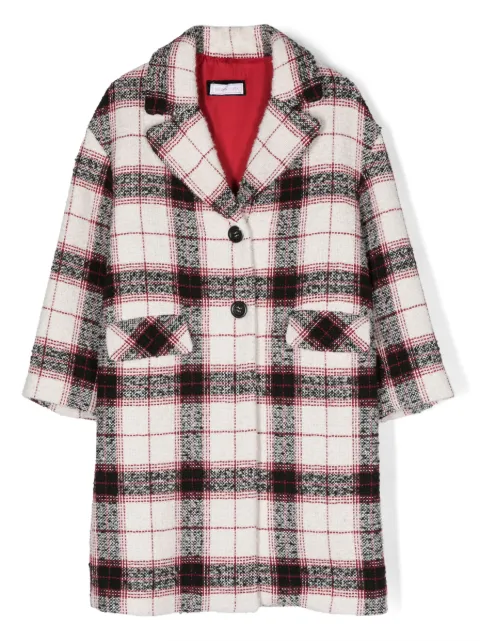 Monnalisa plaid-check cotton coat